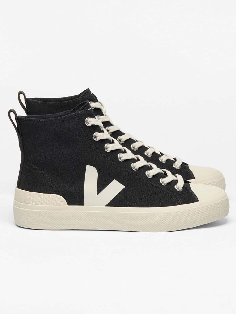 VEJA Wata II High Top Canvas Sneakers in Black/Pierre